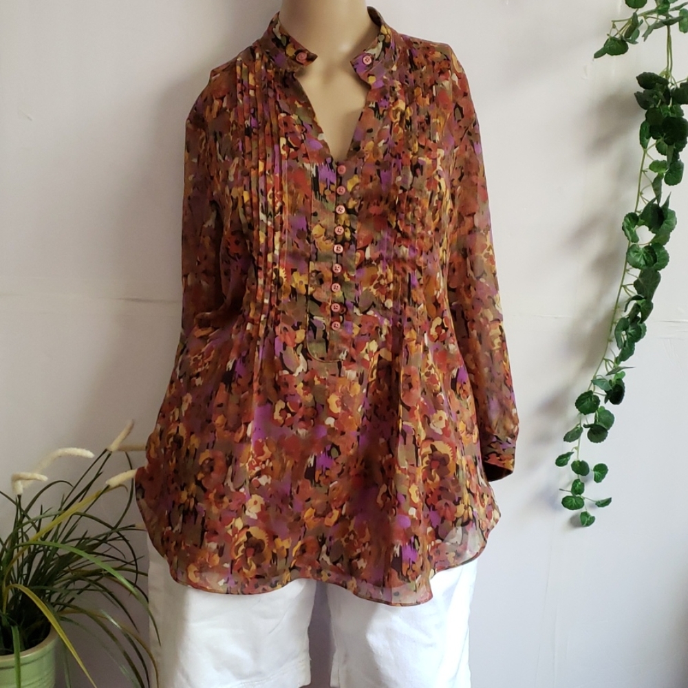 Coldwater Creek Floral Print Top - Picture 2 of 9